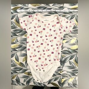 Charming Floral Kids Bodysuit in Pink and White